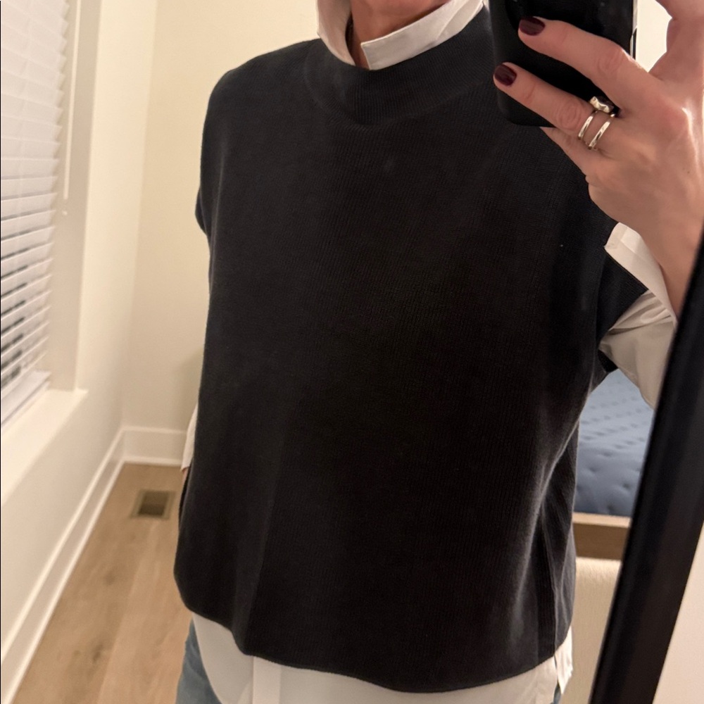Eileen Fisher Dark Blue Gray Sleeveless Sweater/vest